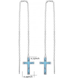 S925 Sterling Silver Threader Drop Earrings Cross 2 $12.74 Earrings