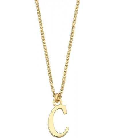 14k Gold Initial Necklace for Women A-Z | Solid Gold Letter Necklace, Real Gold Chain Initial Necklace, Yellow Gold Letter Pe...