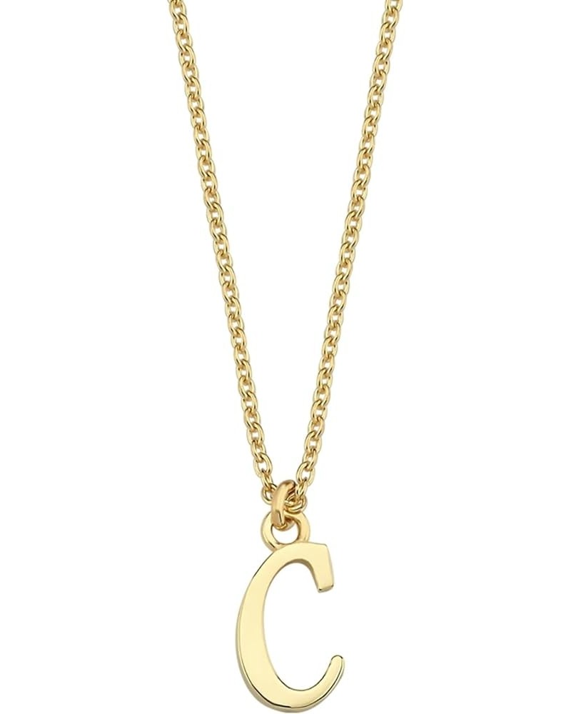 14k Gold Initial Necklace for Women A-Z | Solid Gold Letter Necklace, Real Gold Chain Initial Necklace, Yellow Gold Letter Pe...