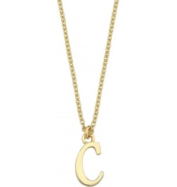 14k Gold Initial Necklace for Women A-Z | Solid Gold Letter Necklace, Real Gold Chain Initial Necklace, Yellow Gold Letter Pe...