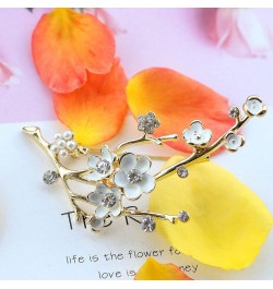 Plum Blossom Brooches Women White Enamel Flower Golden Ally Bouquet Brooch Pins Coat Jewelry As picture $7.48 Brooches & Pins