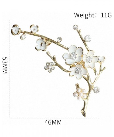 Plum Blossom Brooches Women White Enamel Flower Golden Ally Bouquet Brooch Pins Coat Jewelry As picture $7.48 Brooches & Pins