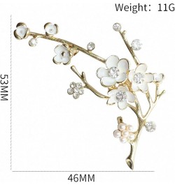 Plum Blossom Brooches Women White Enamel Flower Golden Ally Bouquet Brooch Pins Coat Jewelry As picture $7.48 Brooches & Pins