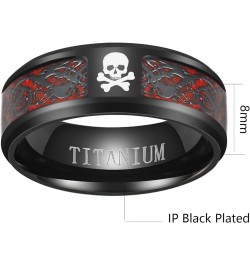 Couple Rings Matching Rings Black Wings Skull Ring 1.5ct Red CZ Womens Wedding Ring Sets Punk Ring Red women size6 & men size...