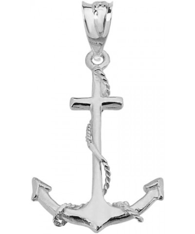 Exquisite Sterling Silver Nautical Ship Anchor Pendant $10.19 Necklaces