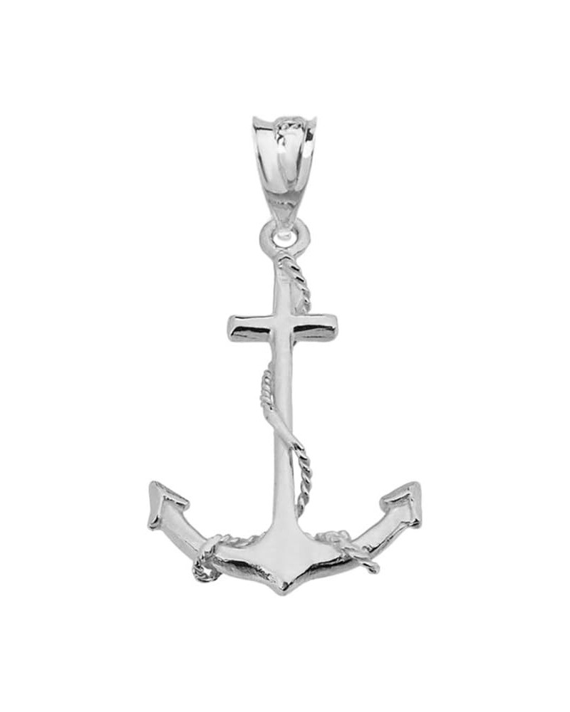 Exquisite Sterling Silver Nautical Ship Anchor Pendant $10.19 Necklaces