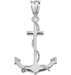 Exquisite Sterling Silver Nautical Ship Anchor Pendant $10.19 Necklaces