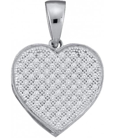 10kt White Gold Womens Round Diamond Simple Heart Cluster Pendant 1/20 ctw $102.61 Pendants