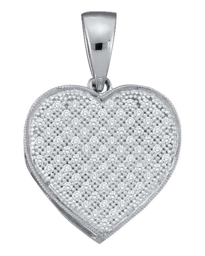 10kt White Gold Womens Round Diamond Simple Heart Cluster Pendant 1/20 ctw $102.61 Pendants