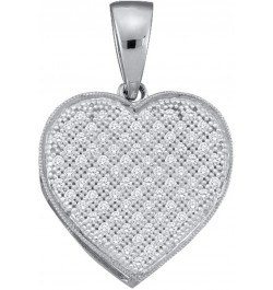 10kt White Gold Womens Round Diamond Simple Heart Cluster Pendant 1/20 ctw $102.61 Pendants