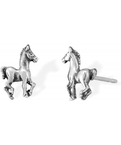 Jewelry Sterling Silver Prancing Pony Horse Stud Earrings $12.25 Earrings