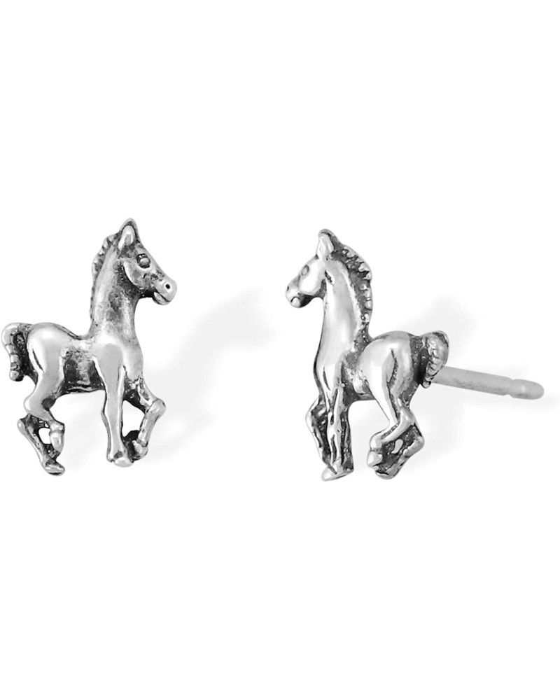 Jewelry Sterling Silver Prancing Pony Horse Stud Earrings $12.25 Earrings