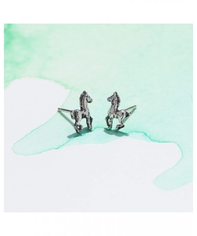 Jewelry Sterling Silver Prancing Pony Horse Stud Earrings $12.25 Earrings