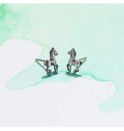 Jewelry Sterling Silver Prancing Pony Horse Stud Earrings $12.25 Earrings