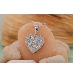 10kt White Gold Womens Round Diamond Simple Heart Cluster Pendant 1/20 ctw $102.61 Pendants