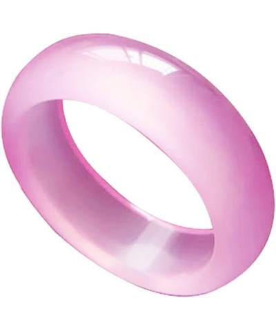 Natural Agate Jade Rings Eternity Stackable Chinese Jade Band Ring for Women for Teen Birthstone Pink $14.99 Rings