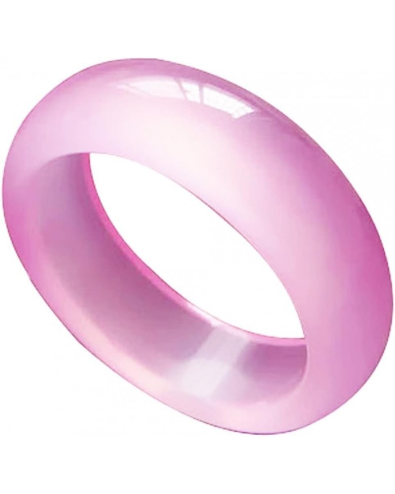 Natural Agate Jade Rings Eternity Stackable Chinese Jade Band Ring for Women for Teen Birthstone Pink $14.99 Rings