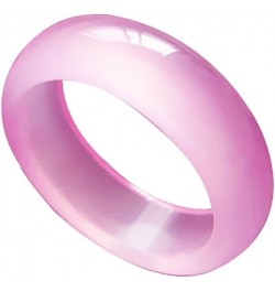 Natural Agate Jade Rings Eternity Stackable Chinese Jade Band Ring for Women for Teen Birthstone Pink $14.99 Rings