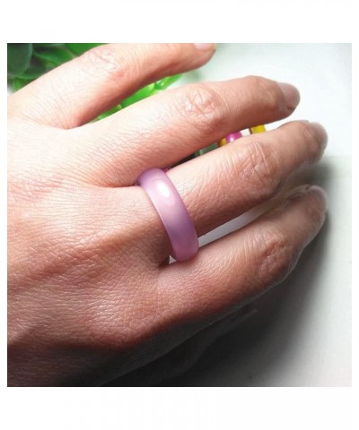 Natural Agate Jade Rings Eternity Stackable Chinese Jade Band Ring for Women for Teen Birthstone Pink $14.99 Rings