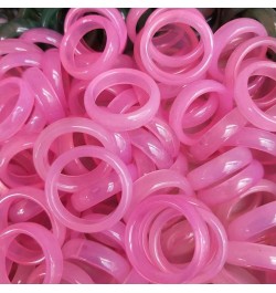 Natural Agate Jade Rings Eternity Stackable Chinese Jade Band Ring for Women for Teen Birthstone Pink $14.99 Rings