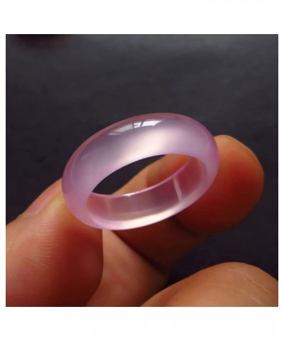 Natural Agate Jade Rings Eternity Stackable Chinese Jade Band Ring for Women for Teen Birthstone Pink $14.99 Rings