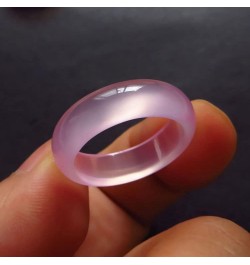 Natural Agate Jade Rings Eternity Stackable Chinese Jade Band Ring for Women for Teen Birthstone Pink $14.99 Rings