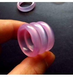 Natural Agate Jade Rings Eternity Stackable Chinese Jade Band Ring for Women for Teen Birthstone Pink $14.99 Rings