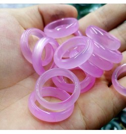 Natural Agate Jade Rings Eternity Stackable Chinese Jade Band Ring for Women for Teen Birthstone Pink $14.99 Rings