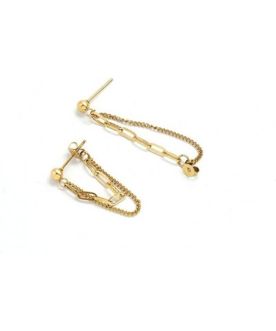 Gold Plated Drop Chain Link Dangle Earrings for Women Girls, Dainty Chain Link Hypoallergenic Earrings-Gold $5.55 Earrings