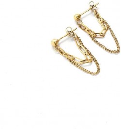 Gold Plated Drop Chain Link Dangle Earrings for Women Girls, Dainty Chain Link Hypoallergenic Earrings-Gold $5.55 Earrings