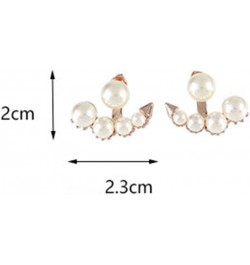 Pearl Ear Jacket Earrings Front Back Ear Cuffs Stud Earrings Pearl and Rhinestone Stud Earrings Simple Ear Jacket Stud Earrin...