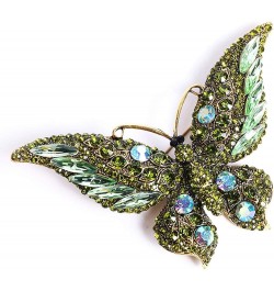 3.74 Inches Vintage Rhinestone Butterfly Brooch Pin Crystal Cute Animal Rhinestones Corsage Pin Green $10.64 Brooches & Pins