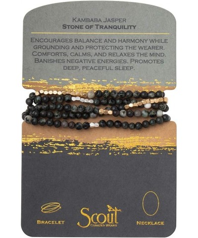 Women's Stone Wrap Bracelet & Necklace - Kambaba Jasper - Stone Tranquility $16.66 Bracelets