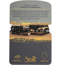 Women's Stone Wrap Bracelet & Necklace - Kambaba Jasper - Stone Tranquility $16.66 Bracelets