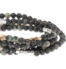 Women's Stone Wrap Bracelet & Necklace - Kambaba Jasper - Stone Tranquility $16.66 Bracelets