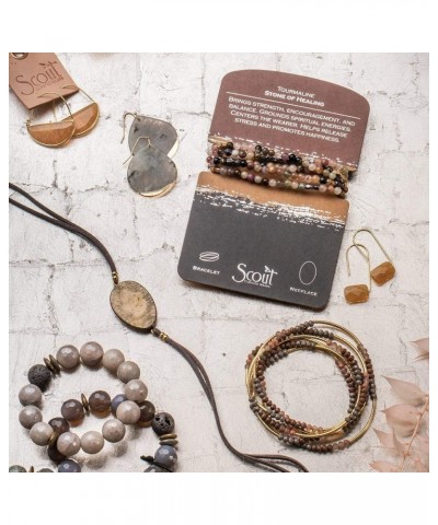 Women's Stone Wrap Bracelet & Necklace - Kambaba Jasper - Stone Tranquility $16.66 Bracelets