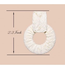 Rattan Earrings for Women Handmade Straw Raffia Woven Hoop Dangle Earrings Boho Summer Beach Accessories Gifts White $8.24 Ea...