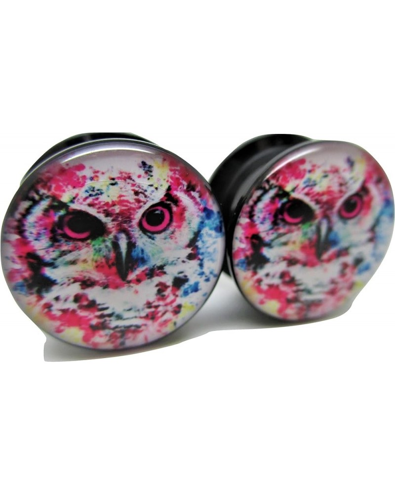 Owl Ear Plugs - Acrylic - Screw-On - New *Pair* - 8 Sizes 5/8" (16mm) $7.77 Body Jewelry