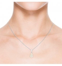 Natural Opal Solitaire Pendant Necklace for Women, Girls in 14K Solid Gold/Platinum | October Birthstone | Jewelry Gift for H...