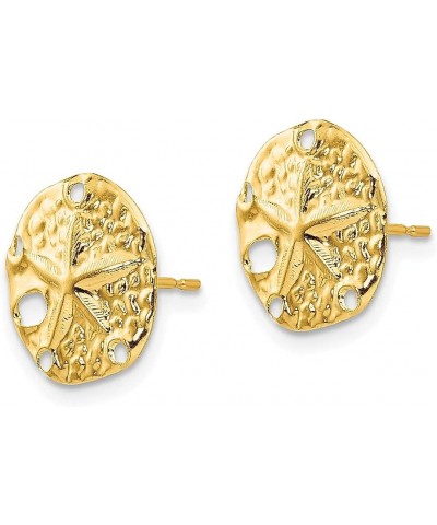 14K Yellow Gold Sand Dollar Sea Star Starfish Earrings 14K Yellow Gold - 12mm - 0.47 inch $53.61 Earrings