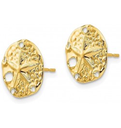 14K Yellow Gold Sand Dollar Sea Star Starfish Earrings 14K Yellow Gold - 12mm - 0.47 inch $53.61 Earrings