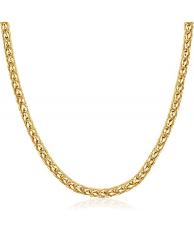 Sterling Silver Italian 2.5MM Solid Franco Square Box Link Chain Necklace 30 Yellow $28.23 Necklaces