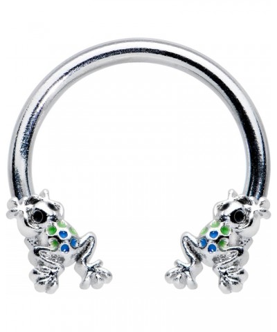 16G Stainless Steel Horseshoe Circular Barbell Horseshoe Earring Frog Horseshoe Septum Ring 3/8 $12.99 Body Jewelry