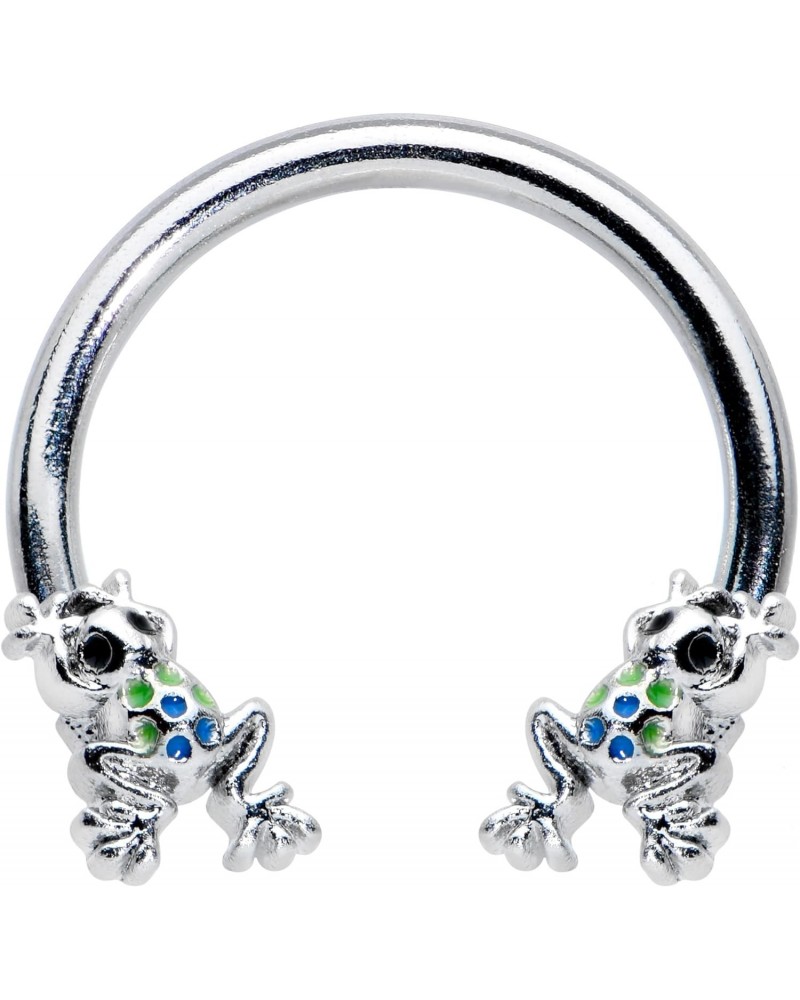 16G Stainless Steel Horseshoe Circular Barbell Horseshoe Earring Frog Horseshoe Septum Ring 3/8 $12.99 Body Jewelry