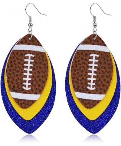 CHUNYANAN Unique Fashion Sequined Leather Football Dangle Drop Earrings for Women Girls Sparkly Charm Tassel Football Earring...