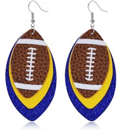 CHUNYANAN Unique Fashion Sequined Leather Football Dangle Drop Earrings for Women Girls Sparkly Charm Tassel Football Earring...