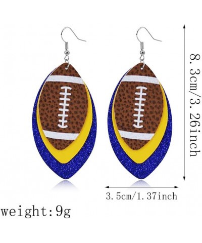 CHUNYANAN Unique Fashion Sequined Leather Football Dangle Drop Earrings for Women Girls Sparkly Charm Tassel Football Earring...