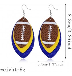 CHUNYANAN Unique Fashion Sequined Leather Football Dangle Drop Earrings for Women Girls Sparkly Charm Tassel Football Earring...