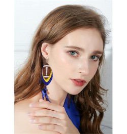 CHUNYANAN Unique Fashion Sequined Leather Football Dangle Drop Earrings for Women Girls Sparkly Charm Tassel Football Earring...