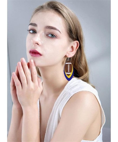 CHUNYANAN Unique Fashion Sequined Leather Football Dangle Drop Earrings for Women Girls Sparkly Charm Tassel Football Earring...